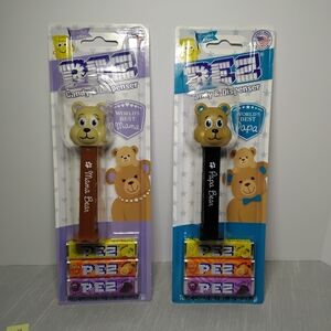 NIP PEZ Worlds Best Papa Bear & Mama Bear Candy Dispenser Limited Edition